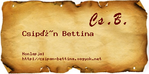 Csipán Bettina névjegykártya